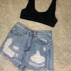 Denim shorts
